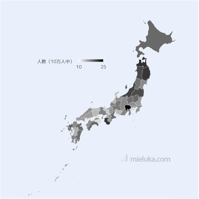 都道府県自殺率マップ